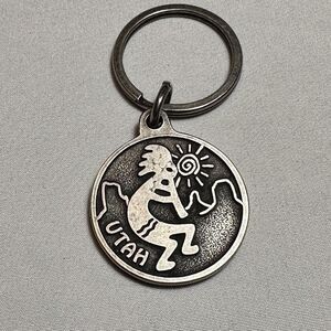 Utah Kokopelli Keychain Keyring Heavy Metal